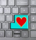 red love heart sign icon computer communications typing keyboard keys cell phone Royalty Free Stock Photo