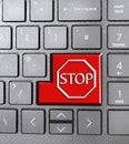 stop sign icon computer communications typing keyboard keys cell phone