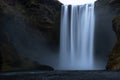 Skogafoss Waterfall in Iceland at Dusk