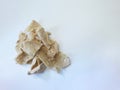 photo of Indonesian traditional food crackers emping with white background