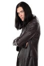 Photo of informal man in leather coat Royalty Free Stock Photo