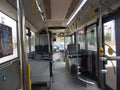 Inside A Empty Public Transportation Bus Royalty Free Stock Photo