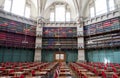 Photo of the interior of the historic Octagon Library at Queen Mary, University of London, Mile End UK.