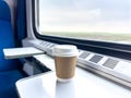 On the photo is interior of the train cabin Royalty Free Stock Photo