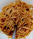 The photo of The italian spagetti closeup Royalty Free Stock Photo