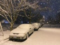 Big January Snow Blizzard on Porter Street at Night