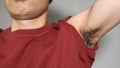 Japanese men's hairy armpit hair