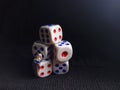 Photo, Jobless, Sitting Stress Man white plastic Dice, Illustration for Bankrupt Gambler