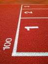 Photo of jogging track with numbers Royalty Free Stock Photo