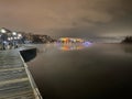 John F Kennedy Center at Night in the Fog Royalty Free Stock Photo