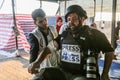 Photo-journalist Abed Rahim Khatib gets injured in his hand during the `Great March of Return` rally at Israel-Gaza border Royalty Free Stock Photo