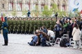 Photo-journalists makes photos on Victory Day Royalty Free Stock Photo