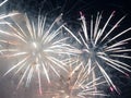 White July Fourth Fireworks Bursts