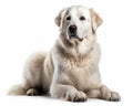 photo of kuvasz dog isolated on white background. Generative AI