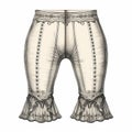 Victorian Lace Women\'s Pant: Detailed Digital Illustration In Mannerist Style