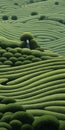 Endless Tea Hill: A Symmetrical Painting Inspired By Hiroshi Nagai And Arthur Tress