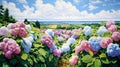 Surreal Abundance: Hydrangeas Painting By California Artist John David Jolly