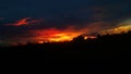 Photo of landscape scene after sunset india village side