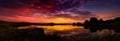 Photo a large-scale high-resolution panorama, dawn on the lake