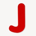 Photo of letter J uppercase alphabet plastic on white background. Royalty Free Stock Photo