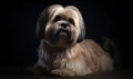 photo of Lhasa apso dog outdoors. Generative AI Royalty Free Stock Photo