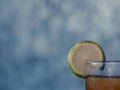 A fresh lime on a glass