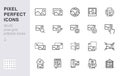 Photo line icon set. Image gallery, picture frame, printer, file resize, camera minimal vector illustrations. Simple