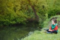 Photo of little boy fishing Royalty Free Stock Photo