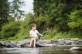 Photo of little boy fishing Royalty Free Stock Photo