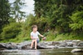 Photo of little boy fishing Royalty Free Stock Photo