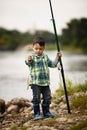 Photo of little boy fishing Royalty Free Stock Photo