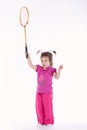 Photo of little girl playing badminton Royalty Free Stock Photo