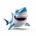 Lively 3d Pixar Shark With Realistic Accuracy Cartoon Shark Illustration
