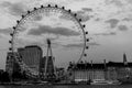 London eye view from Thames river Royalty Free Stock Photo