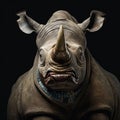 Expressive Rhinoceros Portrait With Meticulous Photorealism