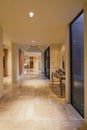 Long hallway in luxury manor house