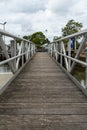 Wooden jetty bridge platform