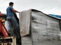 Photo of lorry crane operator.