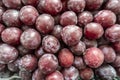 photo of a lot of plums on the counter of the store Royalty Free Stock Photo