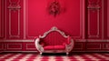 Ornate Red Chair In Rococo Decadence Room