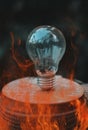 Photo manipulation of bulb burning Royalty Free Stock Photo