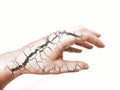 Photo manipulation of dry hand