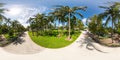 360 photo of Marjory Stoneman Douglas Ocean Beach Park Miami equirectangular Royalty Free Stock Photo