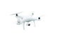 Photo Matte Generic Design Modern Remote Control Air Drone Flying with action camera. Isolated on Empty White Background