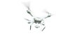 Photo Matte Generic Design Modern Remote Control Air Drone Flying with action camera. Isolated on Empty White Background