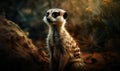 Photo of meerkat scene features the curious creature perched atop a rocky outcropping its sharp eyes scanning the horizon for