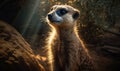 Photo of meerkat scene features the curious creature perched atop a rocky outcropping its sharp eyes scanning the horizon for