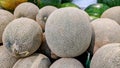 Photo of melons on display for sale in indonesia