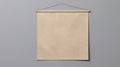 Beige Microfiber Sign Mockup With Detailed Drapery On Gray Background