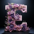 Modernism Letter E: Lavender Flower Clipart With Vray Tracing